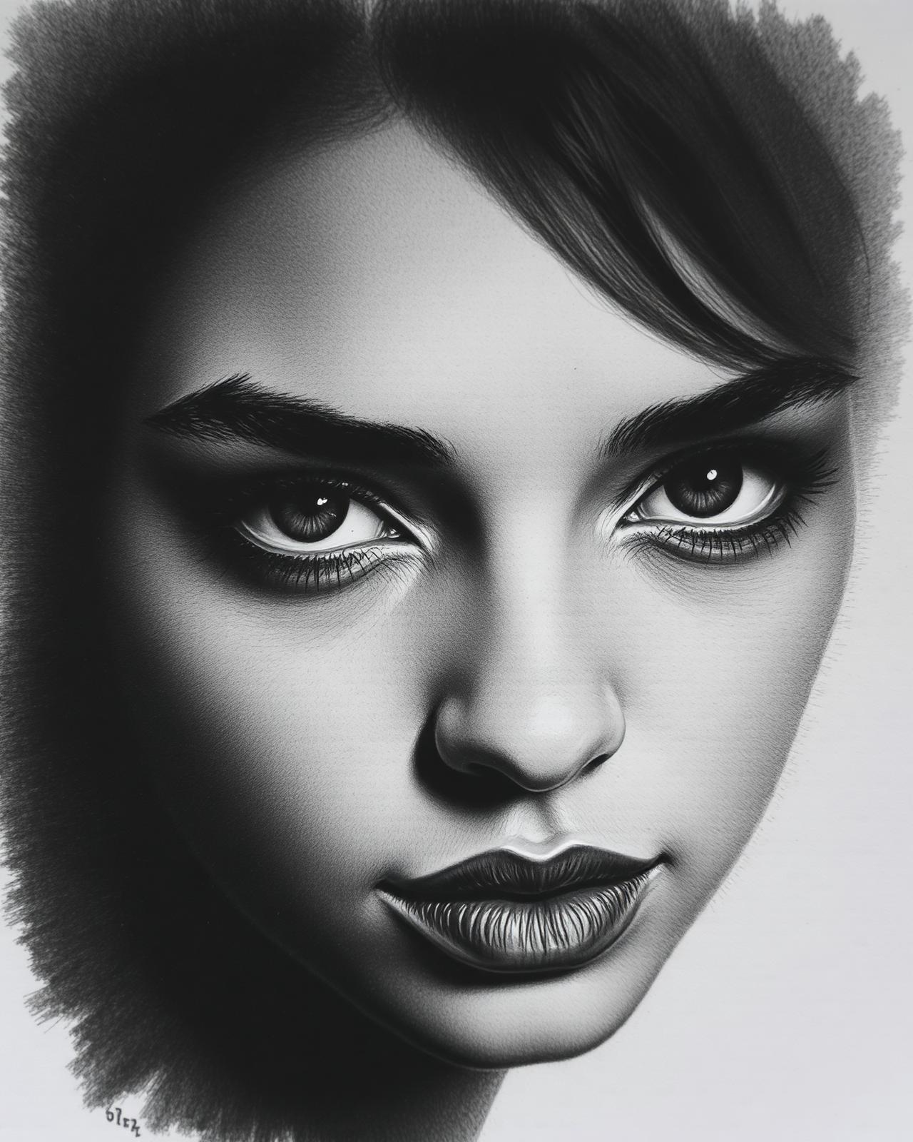 Hyper-realistic charcoal portrait by TLQ Arts